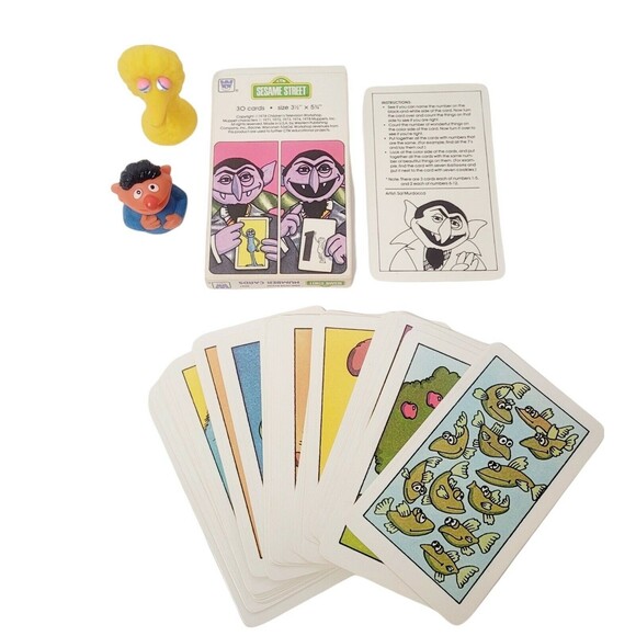 VTG 3 pc LOT Sesame Street Hong Kong Finger Puppet BIG BIRD ERNIE 1978 Cards - Picture 2 of 8